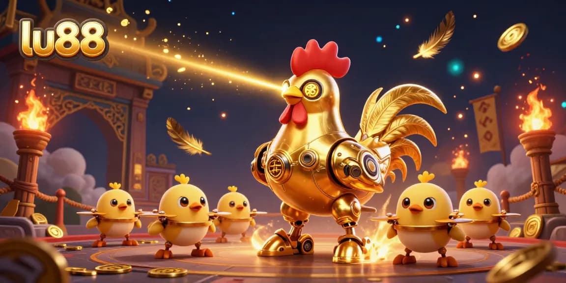 Experience excitement at lu88's vibrant gaming arena with dynamic characters and casino elements.