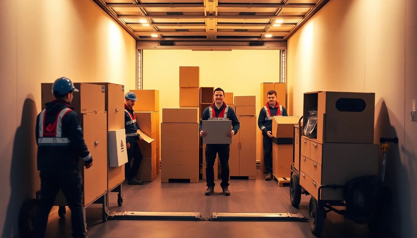 Entrümpelung Wien: Ein Team bei der professionellen Räumung von Möbeln in einem hellen Raum.