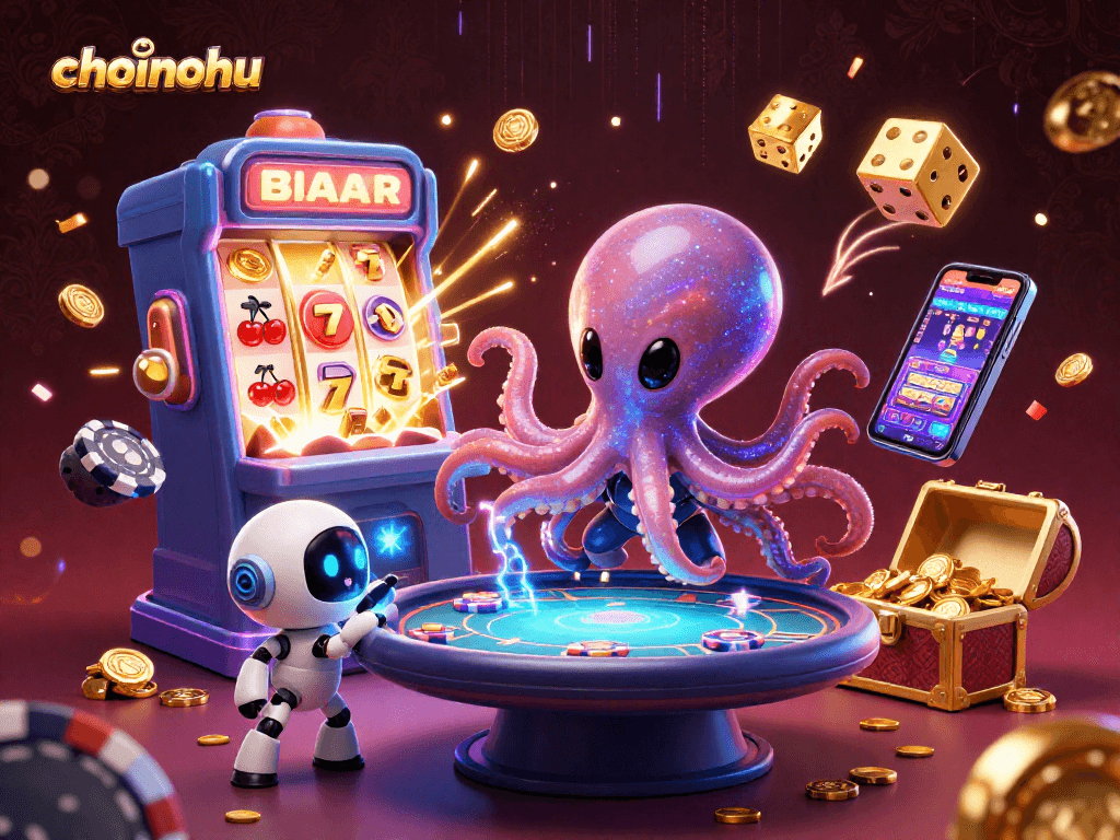 Experience unique winning gameplay with choinohu in a vibrant 3D casino setting bursting with excitement.