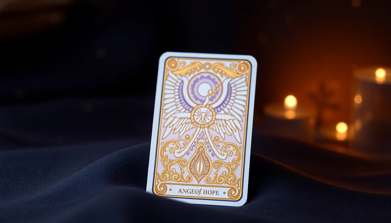 Engel tarot karte kostenlos ziehen mit detailreichen symbolischen Designs und einem mystischen Hintergrund.