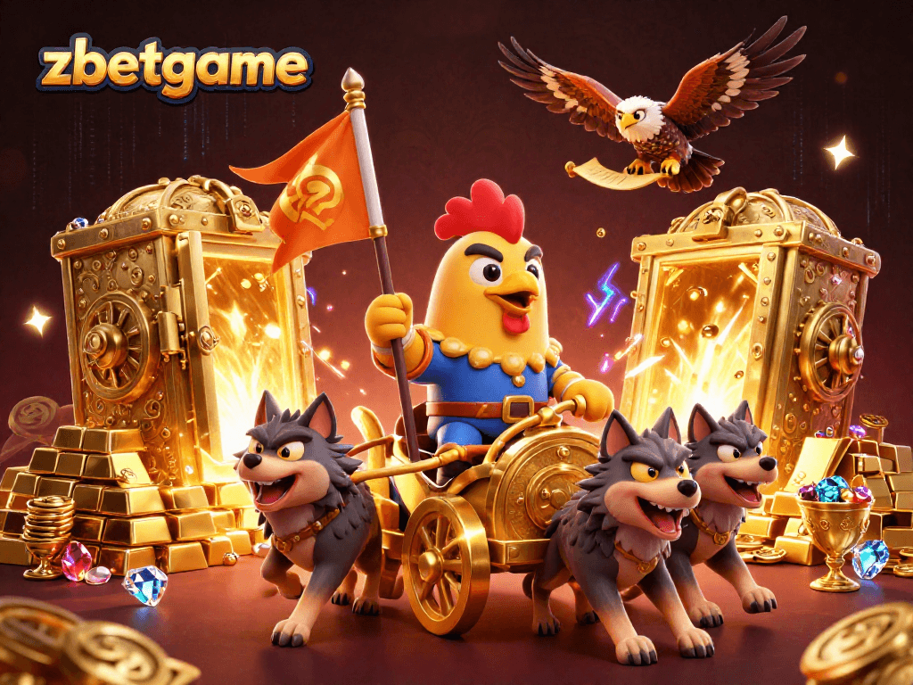 Experience winning with zbetgame as the rooster warlord leads a golden treasure hunt.