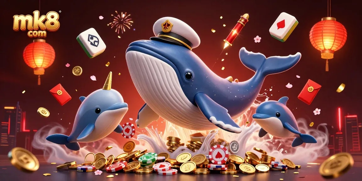 Engage with mk8 com by enjoying an exciting 3D cartoon scene of vibrant gambling elements, perfect for players.