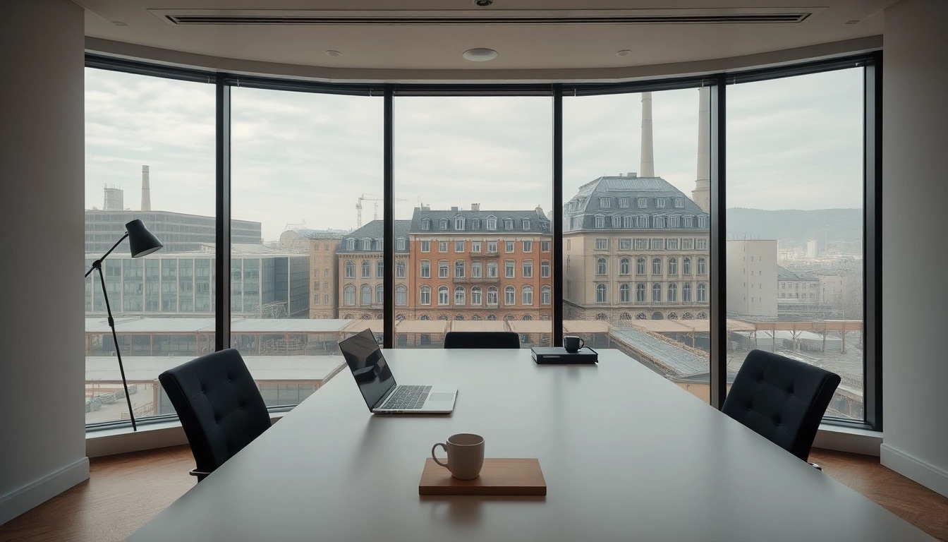 Headhunter Duisburg: Modernes Büroambiente mit eleganter Arbeitsplatzgestaltung.