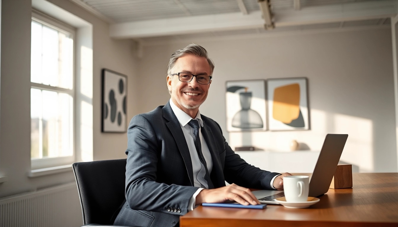 Professioneller Headhunter Hagen arbeitet in modernem Büroumfeld