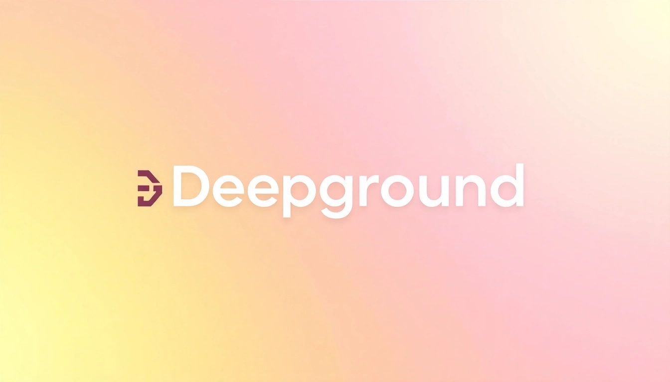 Deepground Logo in modernem Design, strahlend auf hellem Hintergrund.