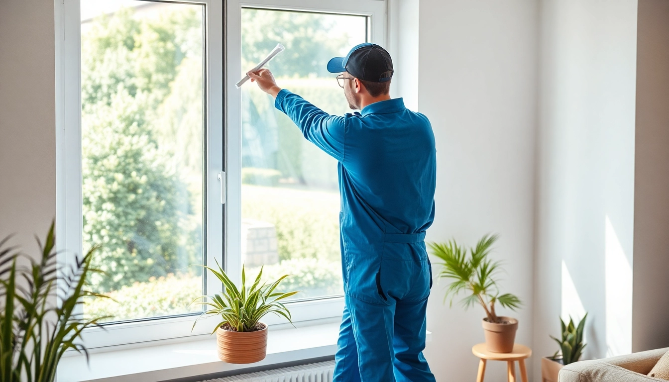 Fensterputzer in Münster reinigt Fenster professionell und gründlich.