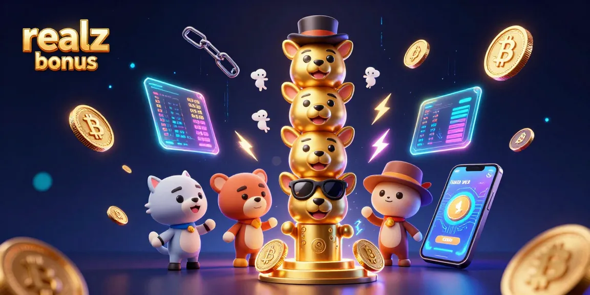 Erleben Sie den realz casino bonus mit aufregenden 3D-Elementen und Spielautomaten-Symbolen.