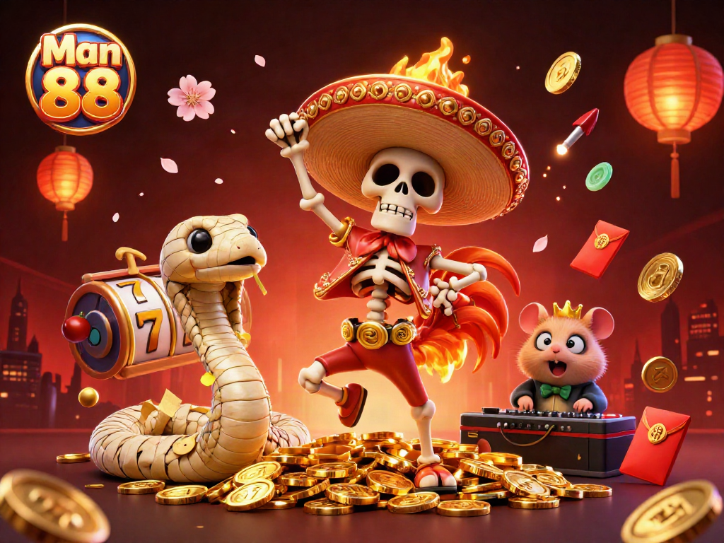 Win big with Man 88 as the vibrant characters come alive in a thrilling casino adventure.