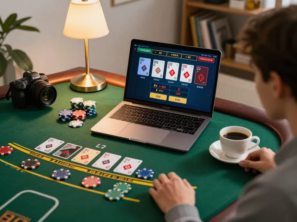Engage in winning strategies at SC88 day’s online gaming platform featuring blackjack gameplay on a laptop.