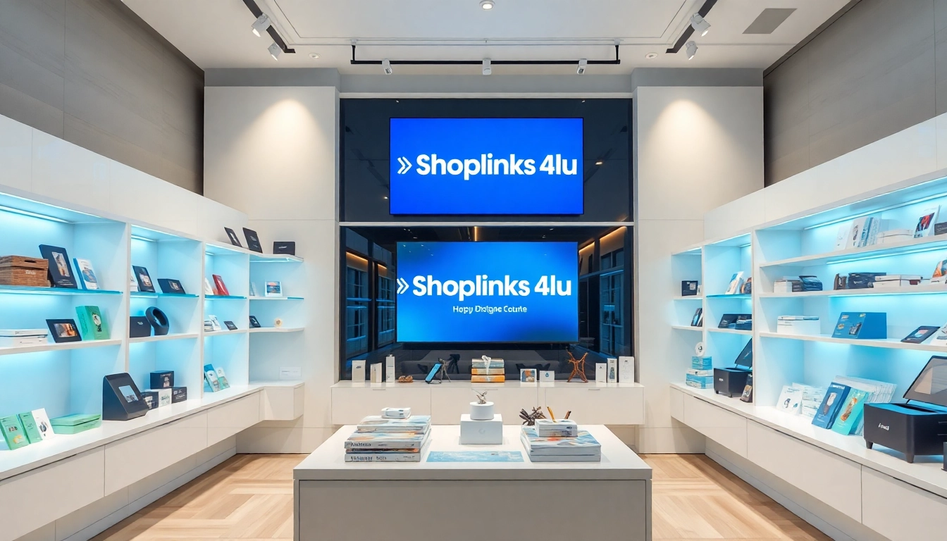 Shoplinks 4u präsentiert eine stilvolle E-Commerce-Shop-Anzeige mit modernen Produkten und einladendem Ambiente.