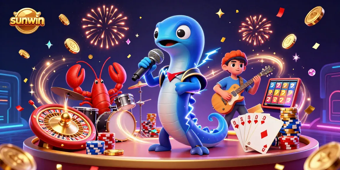 Experience fun at sunwin with a lively underwater casino featuring a DJing eel and energetic band.