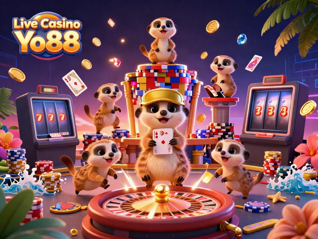 Join the fun at Live Casino Yo88, where meerkats oversee an exciting casino adventure with live dealers.