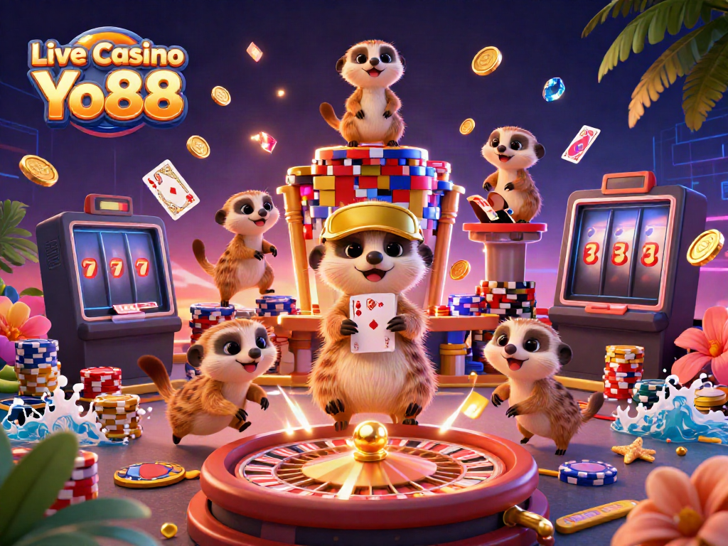 Join the fun at Live Casino Yo88, where meerkats oversee an exciting casino adventure with live dealers.