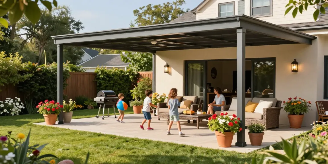 Moderne Terrassenüberdachungen bieten stilvollen Wetterschutz für gemütliche Terrassenmomente.