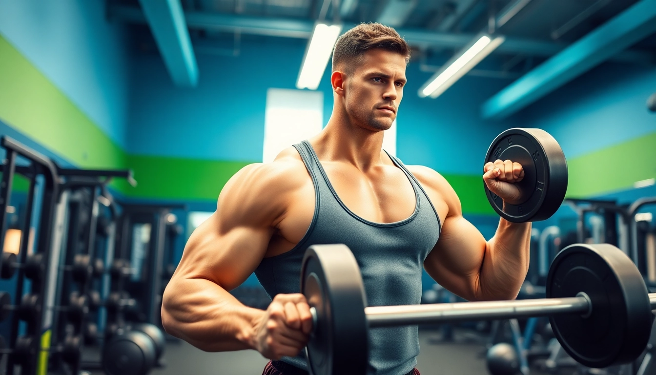 Klare Darstellung zum clenbuterol kaufen mit athletischer Fitnessumgebung und motivierender Atmosphäre.