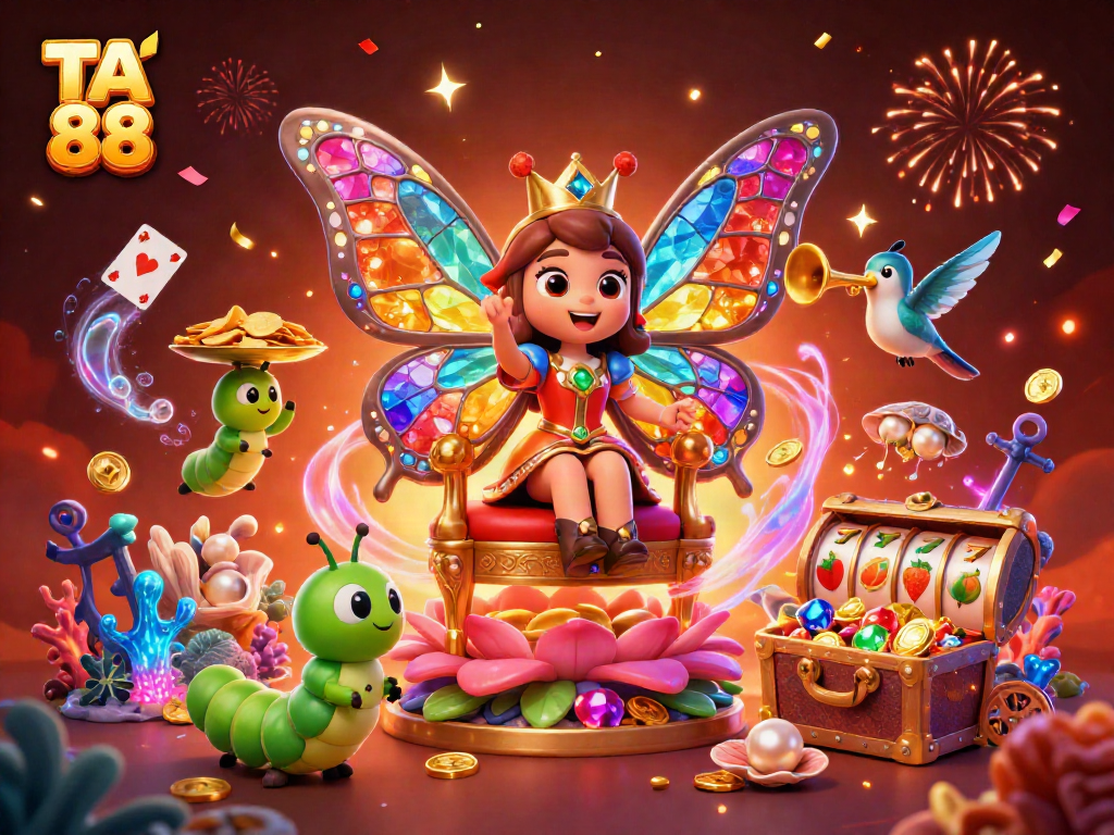 Join the excitement at TA 88's vibrant casino scene with dazzling characters and engaging game elements.