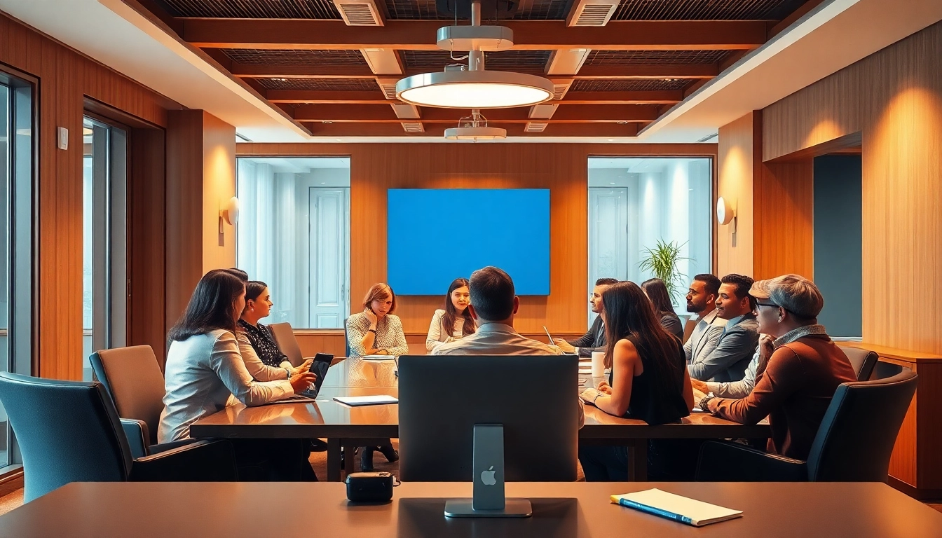 Headhunter Jena Sitzung im eleganten Büro mit vielfältigen Fachleuten.