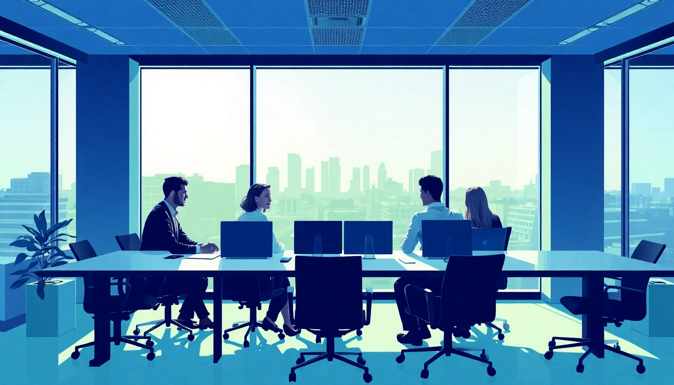 Professionelle Headhunter Düsseldorf im modernen Büro bei der Zusammenarbeit zur Talentsuche.