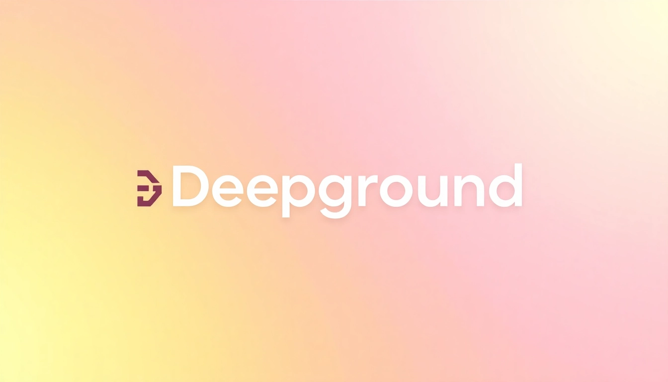 Deepground Logo in modernem Design, strahlend auf hellem Hintergrund.