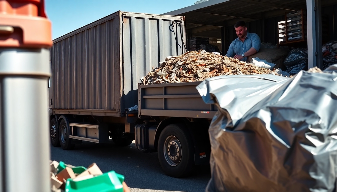 Schrotthändler Düsseldorf - Professionelle Schrottabholung in Düsseldorf, LKW entlädt Metalle.