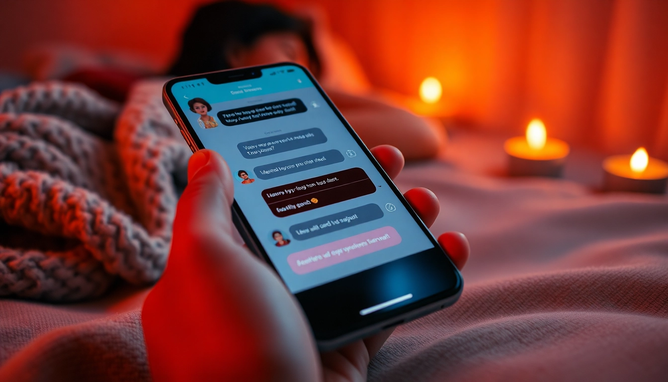 Engaging ai porn chat interface on a modern smartphone in a cozy setting.