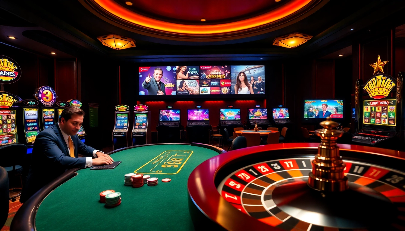 Engaging casino excitement at https://king88us.com/ with vibrant slot machines and professional poker tables.