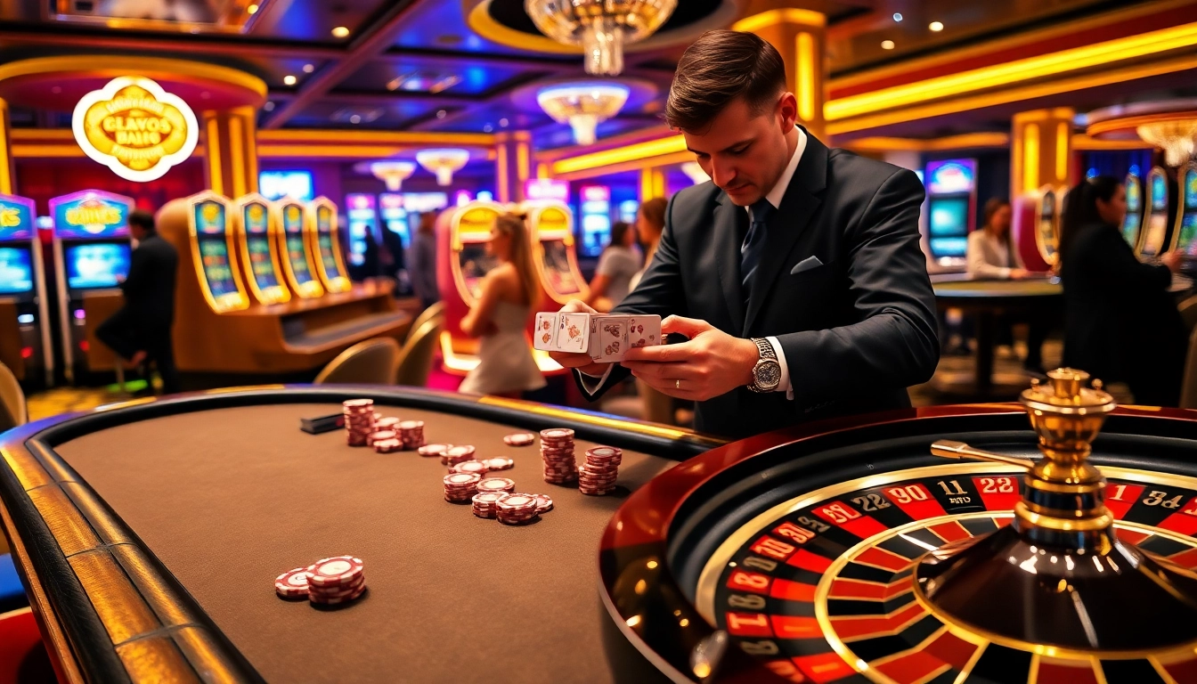 Experience the excitement of winning at https://s8s8.org/ with a luxurious casino atmosphere featuring poker tables.