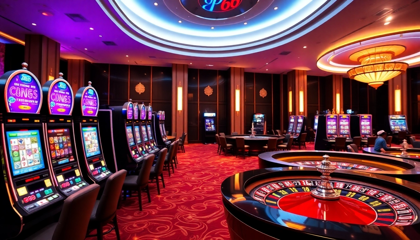 Gamble on https://pg66.com.de/ with vibrant slots and poker in a luxurious casino setting.
