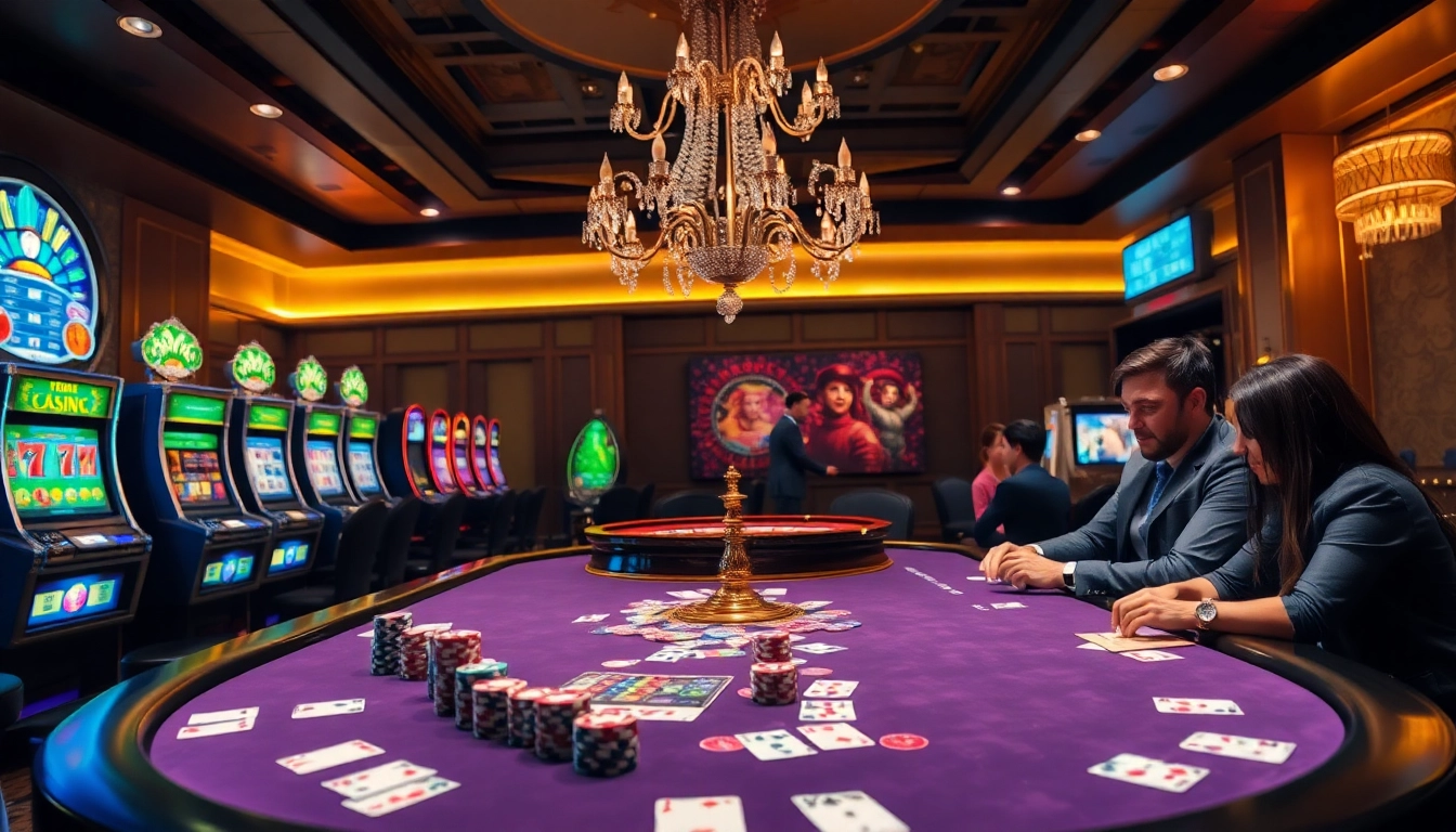 Competitive poker players enjoying the thrill at S8 casino, surrounded by excitement and luxury.