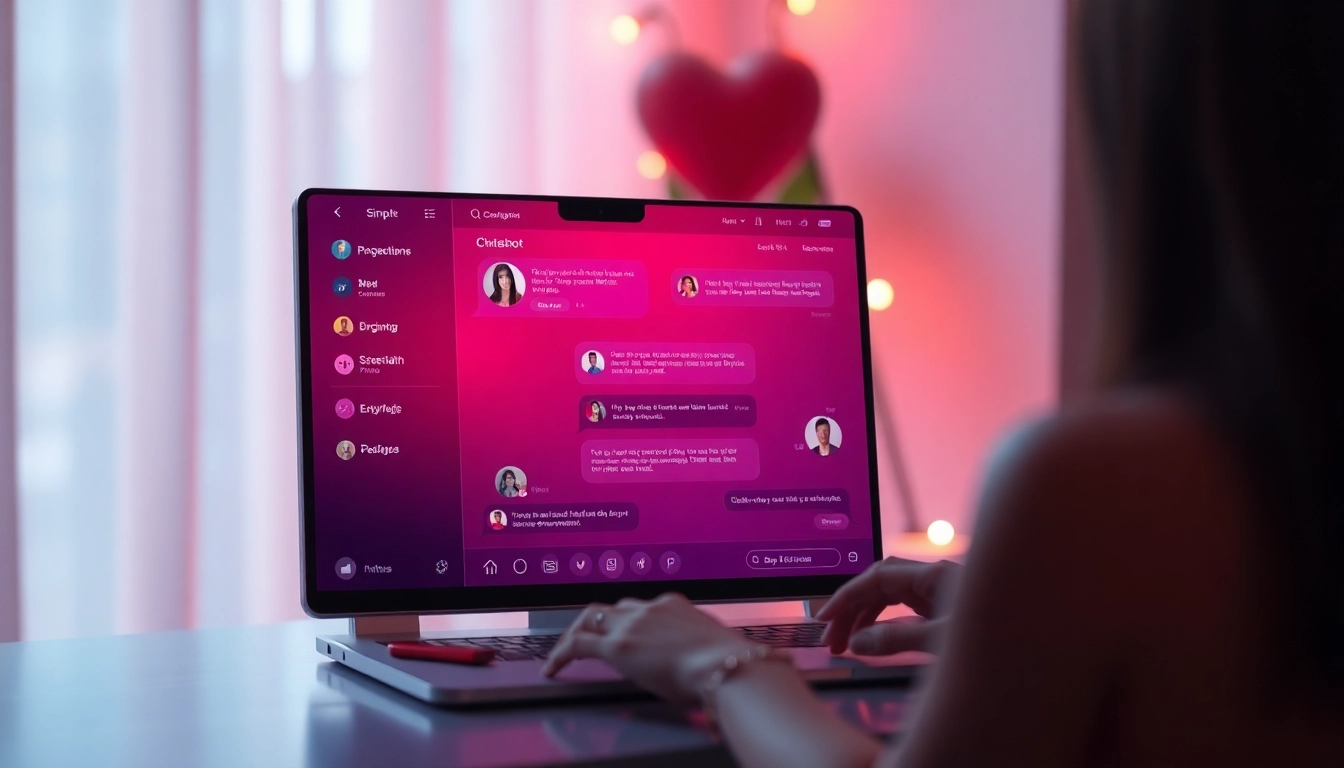 AI chat porn interaction on a sleek chatbot interface with vibrant colors.