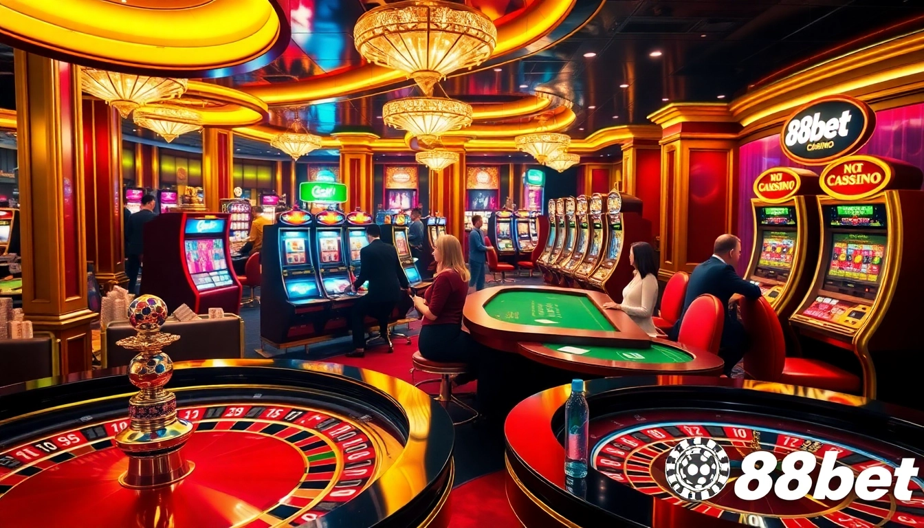 Experience the excitement of 88bet with vibrant casino tables and thrilling gaming action.