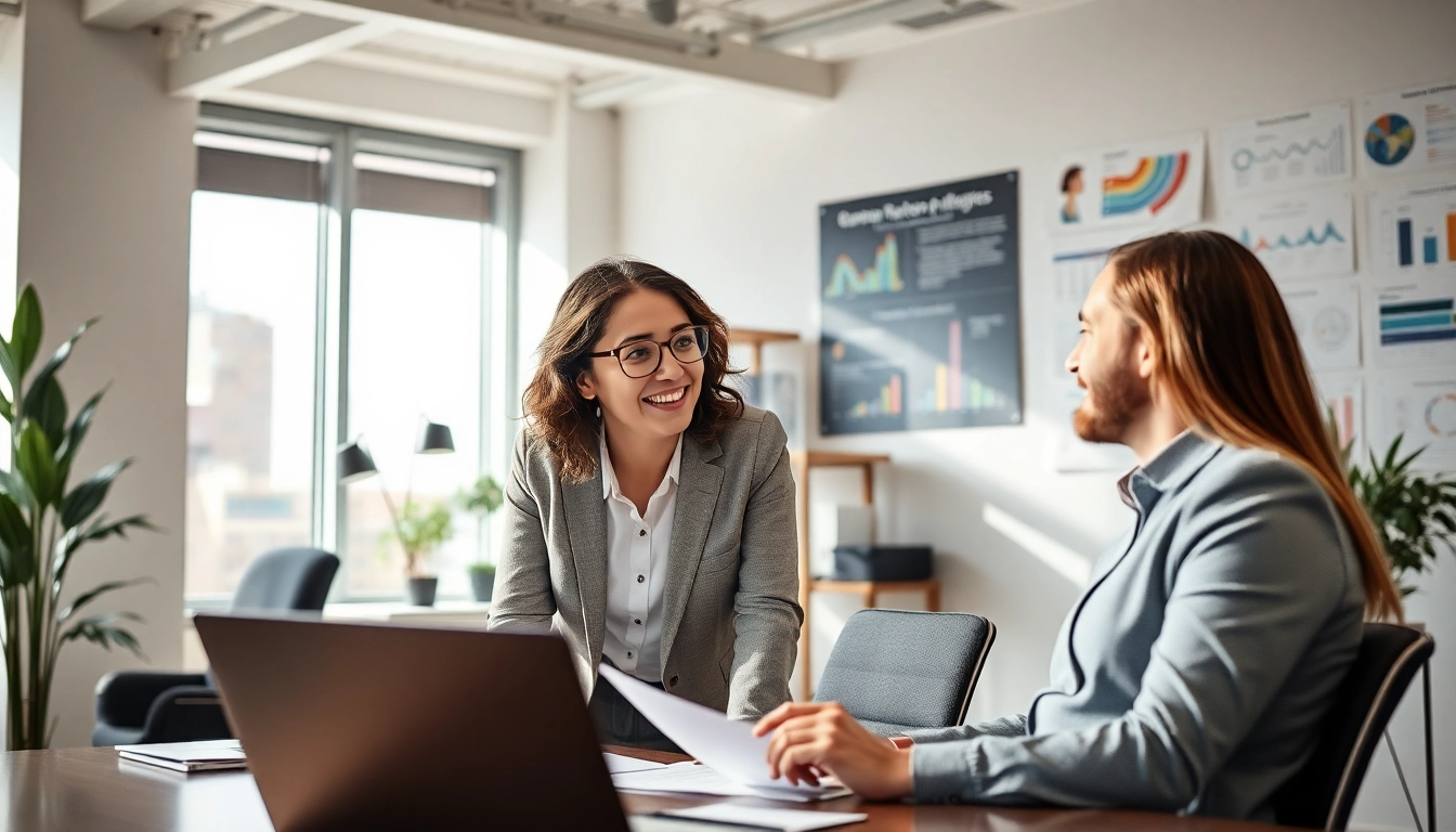 Erfahrung eines Headhunter Schweiz im Gespräch mit einem Kandidaten in einem modernen Büro.