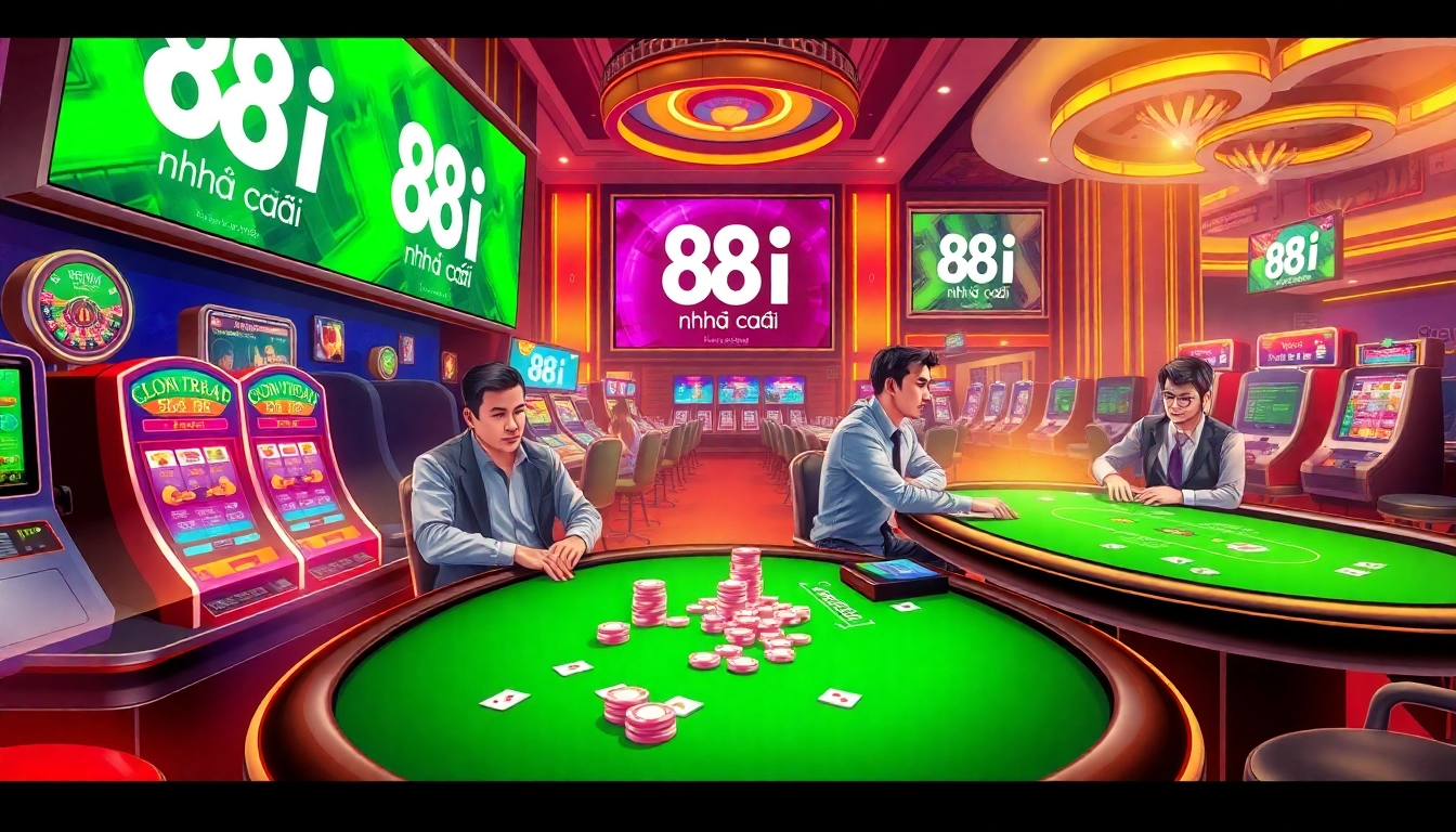 Experience the thrill of gambling with 88i nhà cái at a luxurious casino table, surrounded by poker chips and captivating games.