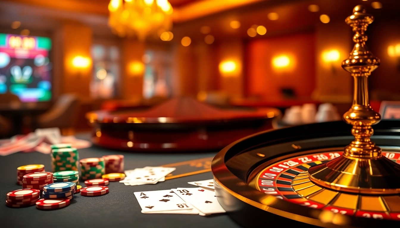 Engage with the thrilling atmosphere at 88i, featuring vibrant casino elements like chips and cards.