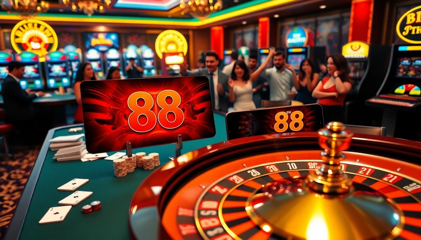 Engage in thrilling gameplay with the 88i game featuring vibrant casino tables and slots.