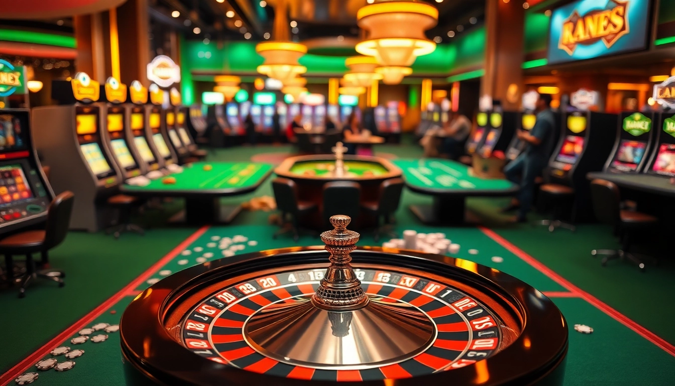 Gambler enjoying a vibrant casino atmosphere at https://uu88.agency/, surrounded by poker chips and slot machines.