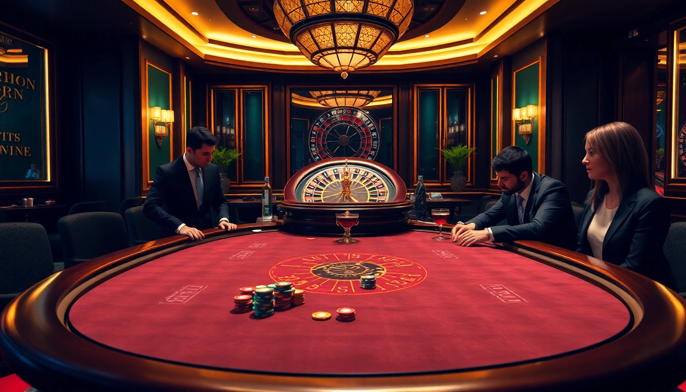Exciting poker game scene at MM88.COM casino with luxurious table and vibrant atmosphere.