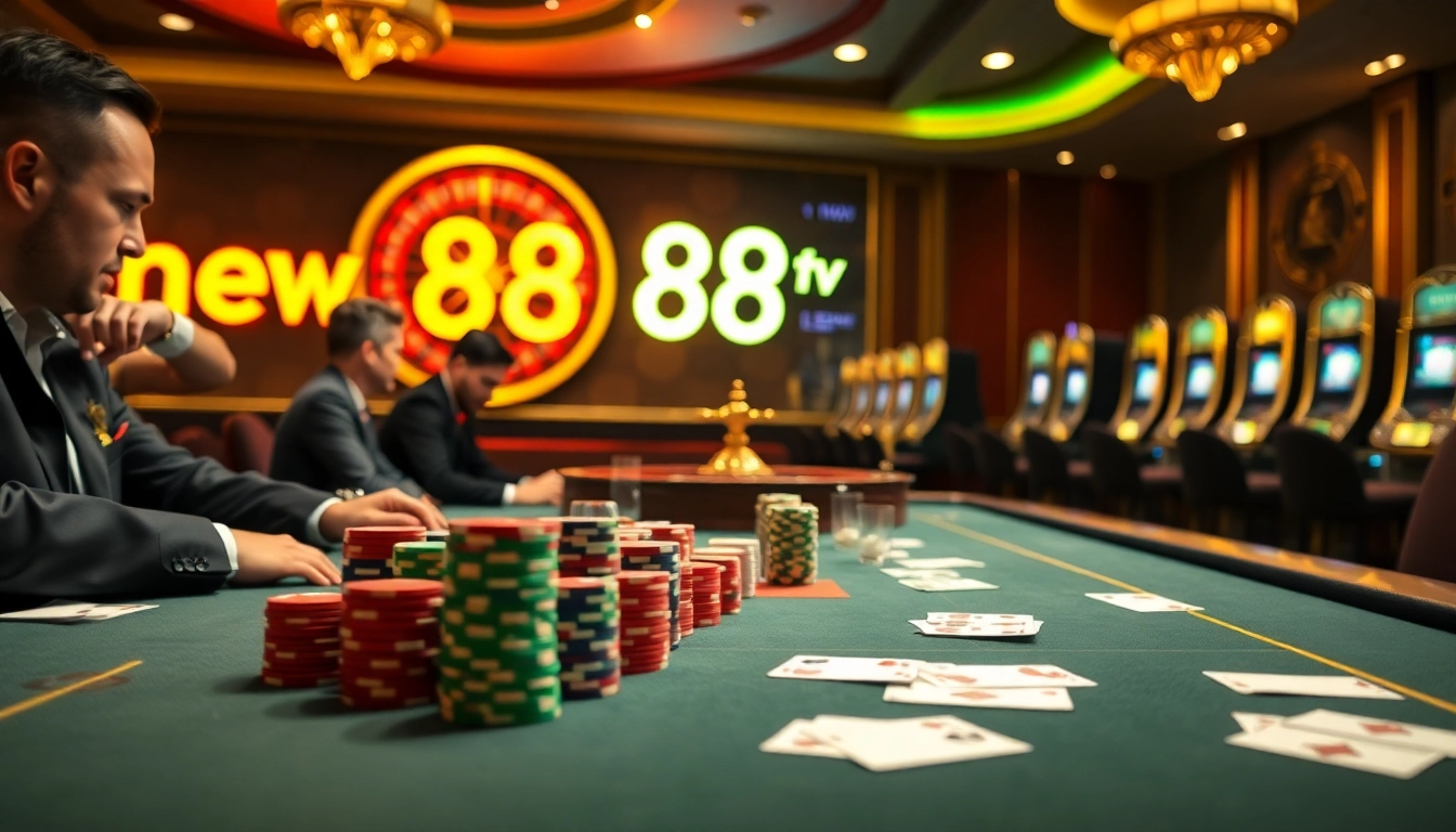 Engaged players at a luxury casino table enjoying the thrills of new 88 poker.