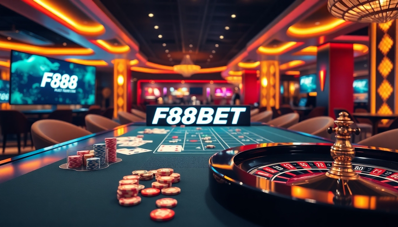 Experience thrilling gameplay at F88BET, featuring vibrant casino elements and exciting betting options.
