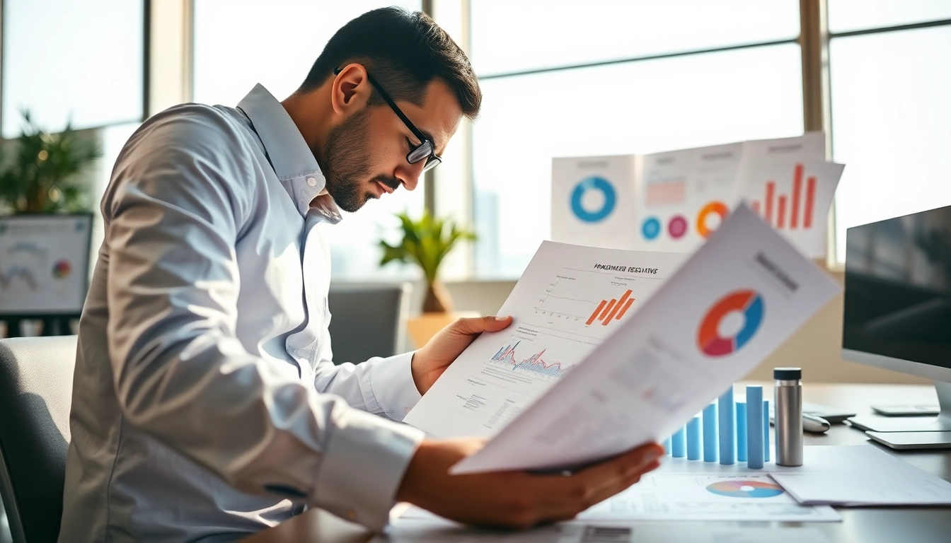 Headhunter Ingenieure analysiert Lebensläufe in einem modern gestalteten Büro.